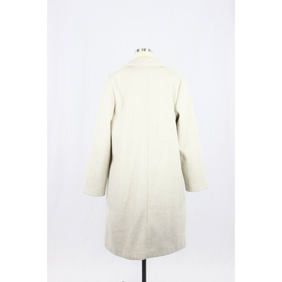 ZARA Light Beige Taupe Polyester Felt Long Open Soft Coat, Size L - Picture 3 of 12
